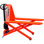 Skid lifters and high lifts are for use with open bottom pallets, wire baskets, containers, or skids. They are commonly used in applications where the load needs to interface with machinery, packaging equipment, assembly operations and conveyor end of lin