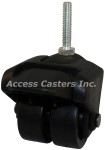 205-2XPP-24-WB 2 Inch X-Caster High Capacity Low Profile Dual Wheel Caster with brake and 5/16"-18 stem