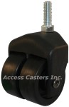 205-2XPP-27 2 Inch X-Caster High Capacity Low Profile Dual Wheel Caster with 3/8 Threaded Stem-1