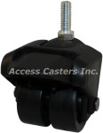 205-2XPP-27-WB 2 Inch X-Caster High Capacity Low Profile Dual Wheel Caster with brake and 3/8"-16 stem