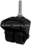 205-2XPP-29-WB 2 Inch X-Caster High Capacity Low Profile Dual Wheel Caster with brake and 3/8"-16 ste,