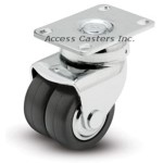 25SBDNPS 2 1/2" x 1" Swivel Plate Caster, Neoprene Rubber Wheel