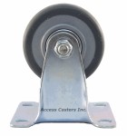 3SINTPR Special Rigid Plate Caster, 3" x 1-1/4" TPR Wheel