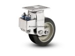 40MD06201S 6" Shock Absorbing Swivel Caster, Mold-on Rubber on Aluminum Wheel