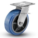 4AEMPS 4" x 2" Swivel Plate Caster, Poly on Poly Wheel