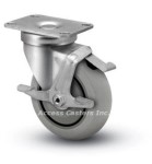 5A02XSB 5" Swivel Caster with Brake Extra Soft Round Tread Wheel