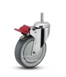 5MCXTTLS02 5" x 1-1/4" Threaded Stem Swivel Caster, Total Lock Brake