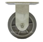 5PLPNR 5" x 2" Rigid Plate Caster, Grey Non-Marking Wheel