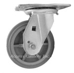 5PLPNS 5" x 2" Swivel Plate Caster, Grey Non-Marking Wheel