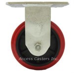 5PLPPR 5" x 2" Rigid Plate Caster, Poly on Poly Wheel