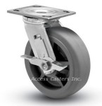 5SPRFSB 5" x 2" Swivel Plate Caster with Brake, TPR Flat Wheel