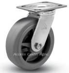 5SPRFS 5" x 2" Swivel Plate Caster, TPR Flat Wheel