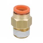 SMC, KQ2H13-37AS, Male Connector, 1/2 in. OD Tube, 1/2 in. NPT