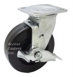 6AEMHSB 6" x 2" Swivel Plate Caster with Brake, Phenolic Wheel