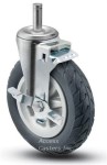 6SNMGBSB 6" Grip Ring Stem Caster Black Nomatic Wheel With Brake