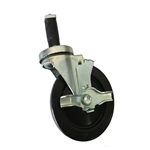 Conveyx, SUPMC512521R3HR01FB, Swivel Caster with Brake, 5 in. x 1 1/4 in., Rubber Wheel