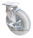 8PPNTSB-GRY 8" Swivel Caster Grey Pneumatic Wheel with Brake