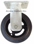 8PRCR 8" x 2" Rigid Plate Caster, Mold on Rubber Wheel