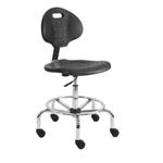 Urethane Chair With Adj.Footring and Chrome Base, 17"-25" H