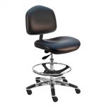 Vinyl ESD Wide Chair With Adj.Footring and Aluminum Base, 20"-28" H  Single Lever Control