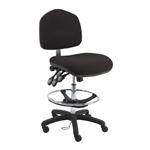 Fabric ESD Wide Chair With Adj.Footring and Nylon Base, 21"-29" H  Three Lever Control