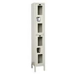 Hallowell Safety-View Locker, Double Tier 1-Wide, Parchment, 12 IN W x 36 IN H