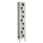 Hallowell Safety-View Locker, Triple Tier 1-Wide, Parchment, 12 IN W x 24 IN H