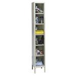 Hallowell Safety-View Locker, Six Tier 1-Wide, Parchment, 12 IN W x 12 IN H