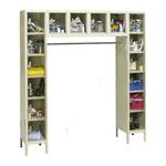 Hallowell Sixteen Person Unit Safety-View Locker, Parchment 78 IN H
