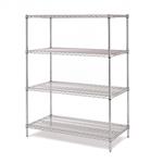 Olympic 14" Deep 4 Shelf Starter Units - Chrome - 14" x 24" x 54"