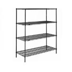 Olympic 14" Deep 4 Shelf Starter Units - Black - 14" x 24" x 63"