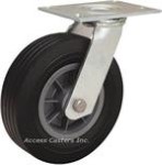 S-4008-AT 8" Hamilton Cush-N-Tuf Swivel Plate Caster, Cushion Rubber Tire