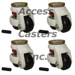 25P80S-SET 2 1/2" Leveling Caster Set of Four, Hexagonal Top for M12 Mounting Stem